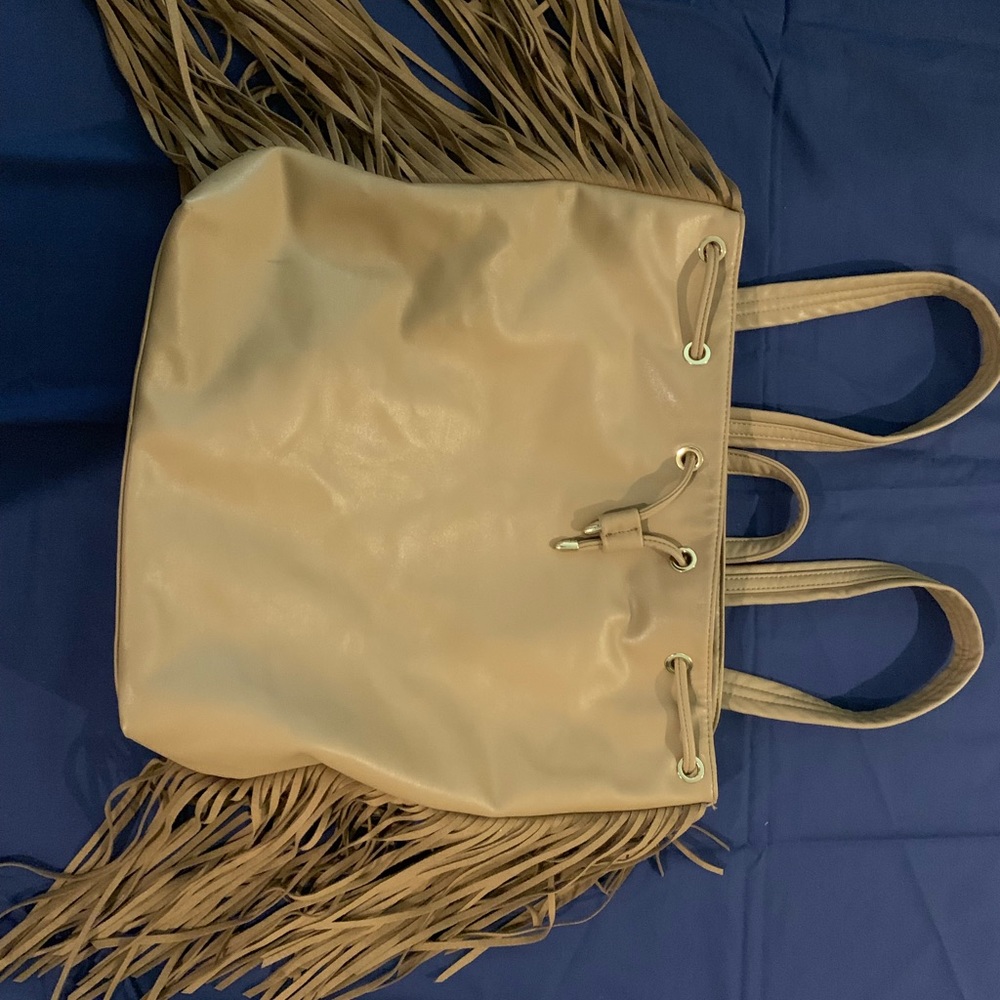 SOLD-bag- fringe gold accents.